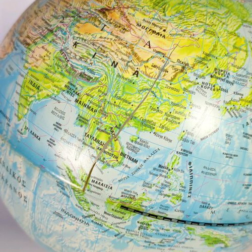 Political globe 25cm used with small crack