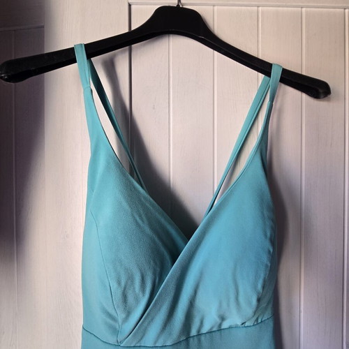 Maxi dress turquoise new with open back and chest support