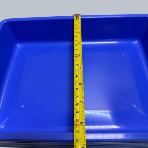 Plastic storage trays, blue, pack of 14