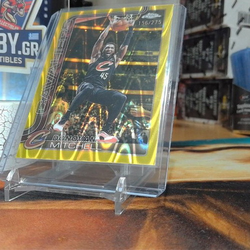 Donovan Mitchell 2025-26 Topps Chrome Yellow RayWave Refractor #156/275