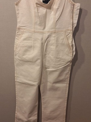 Asos Design jumpsuit beige like new, cotton fabric, side zipper