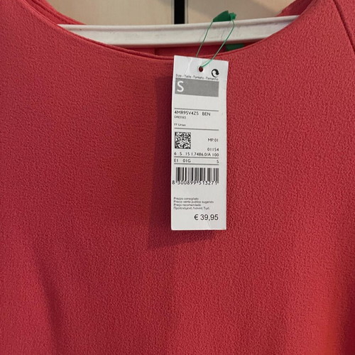 Benetton dress orange like new, size S