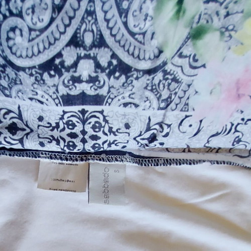 Women's blouse used, size Small, blue with floral pattern