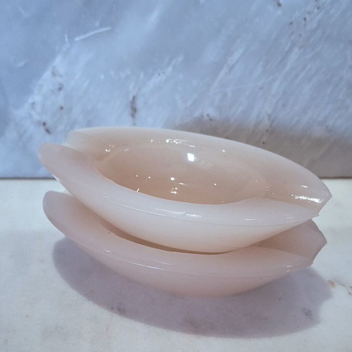 Σετ vintage τασάκια οπαλίνης baby pink σαν καινούργιο