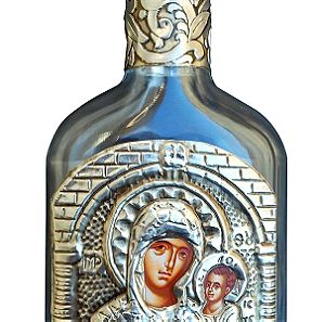 Μπουκάλι Αγιασμού με μεταλλική εικόνα Παναγία Γρηγορούσα