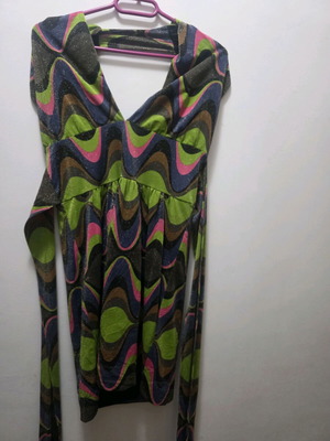 Missoni φόρεμα halter με πολύχρωμο κυματιστό σχέδιο, μέγεθος XL