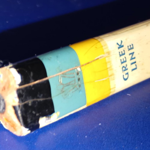 Greek Line promotional pencil used with triangular shape