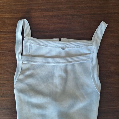 Zara white rib crop top with halter neckline size S used