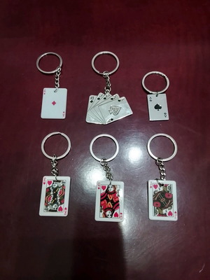Metal playing card keychains new
