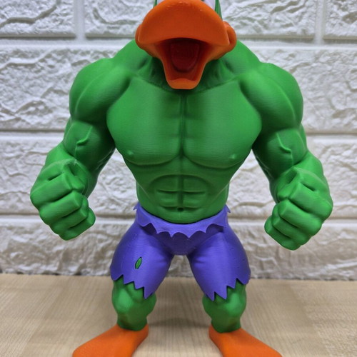 Daffy Duck figure in Hulk style new, 3D printed