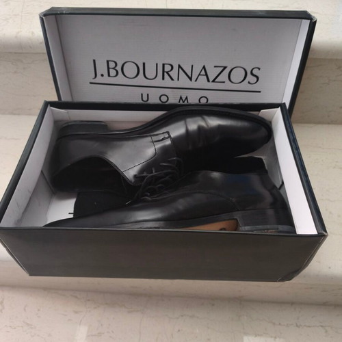 J.BOURNAZOS men's leather shoes size 45 like new, black