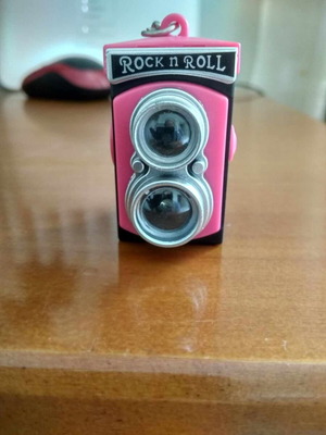 Keychain with sound and light like new, fuchsia
