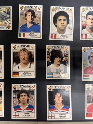 Panini Espana 82 stickers used, Greek edition, set of 17