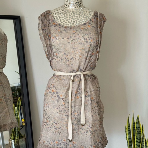 Maison Scotch silk boho dress size M like new, vintage floral print