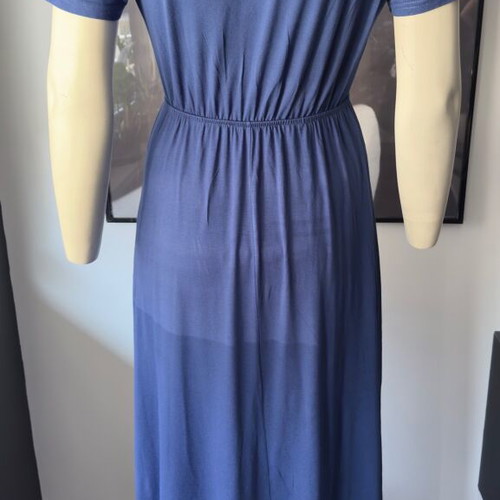 Blue maxi dress with cut-out and knot S/M like new