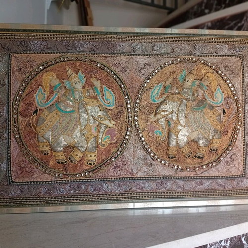 Embossed embroidered painting like new
