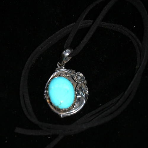 Turquoise Silver 925 Sterling Navajo Indian Pendant Necklace new