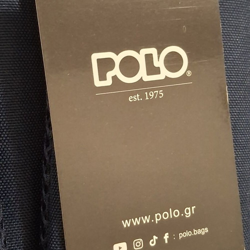Polo Backpack Elmor navy blue with vintage leather details