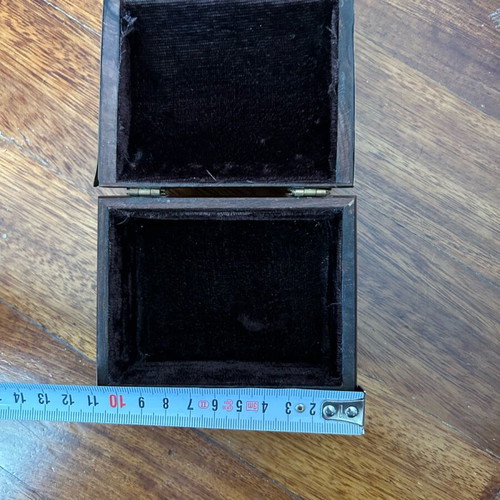 Decorative wooden jewelry box with velvet lining handmade vintage like new