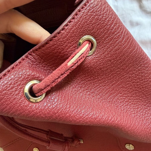 Love Moschino real leather backpack, red