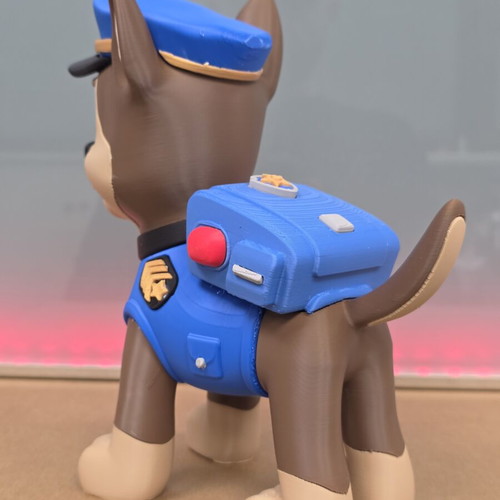 3D print Paw Patrol Chase figure, 23 cm, plastic PLA