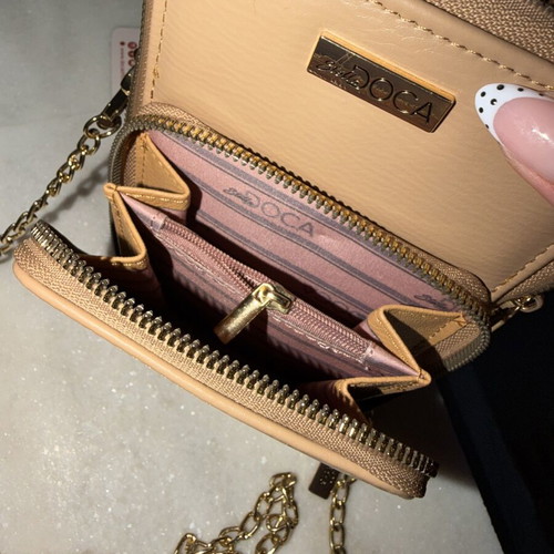 Doca crossbody bag beige new with multiple compartments