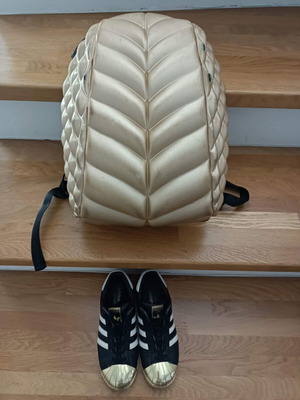Adidas Superstar shoes used, size 36.5, black and gold