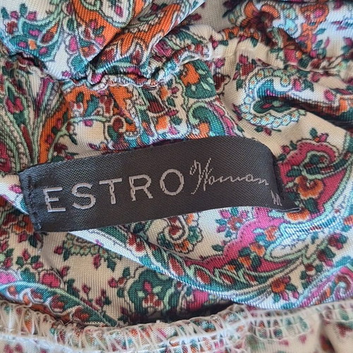 Estro Summer Medium Wide Leg Pants Paisley Pattern Boho