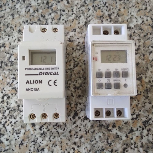 Digital DIN Rail Timer Set, pack of 2