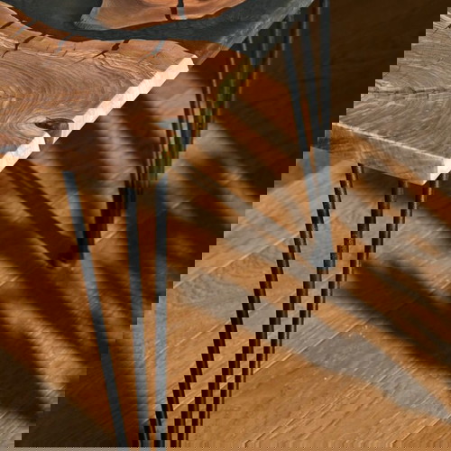 Χειροποίητο τραπεζάκι σαλονιού από ξύλο ελιάς και ρητίνη καινούργιο