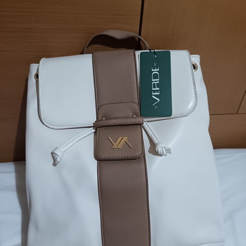 Verde backpack for women new, white and beige