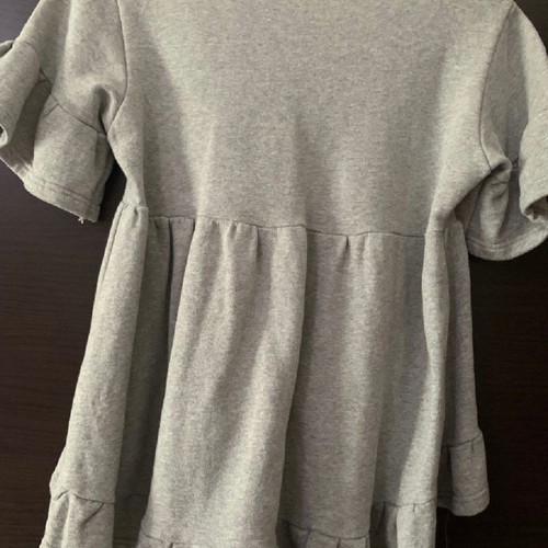 Dimopoulou Closet Asymmetric Ruffle Blouse new, gray Medium