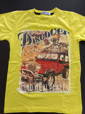 Παιδικό κίτρινο T-shirt με στάμπα, μέγεθος 10