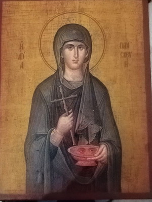 Icon of Saint Paraskevi on wood used, 20x27 cm