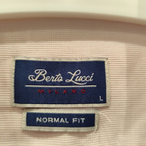 Berto Lucci Milano shirt, soft pink, size L, normal fit