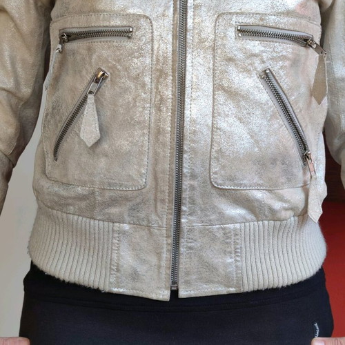 Blackberry silver leather jacket vintage, like new
