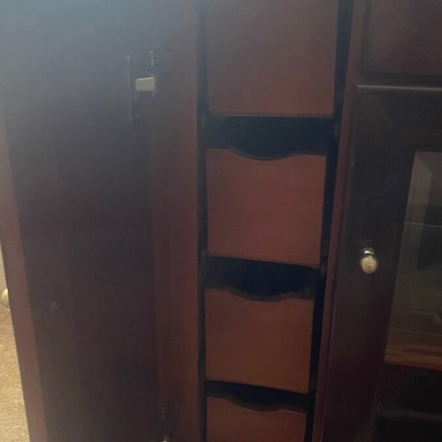 Living room furniture used, walnut with storage compartments