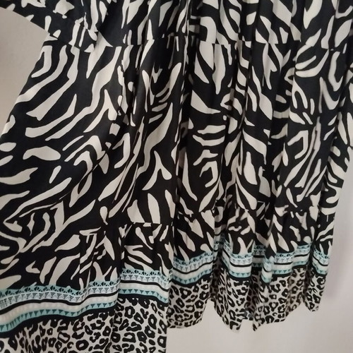 Boho animal print dress C&A like new, black and white with blue details