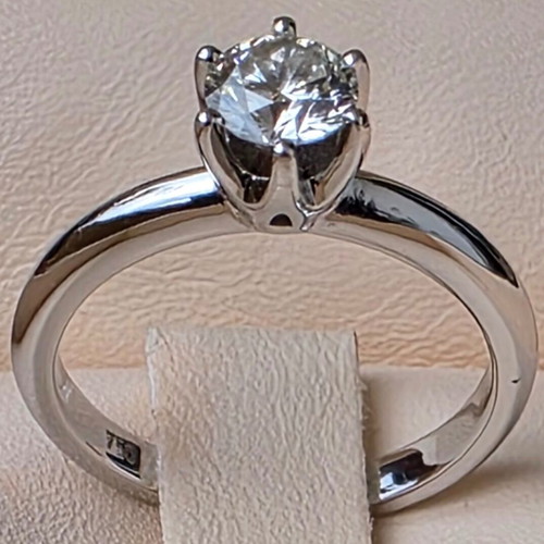 Solitaire ring white gold K18 new with 0.60cts diamond