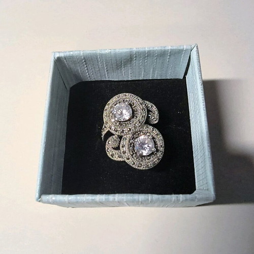 Loisir 925 Silver Ring used with Zircon and Marcasite