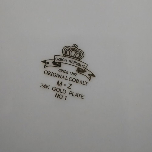 Madonna Porcelain Plate vintage, authentic Czech 24K gold