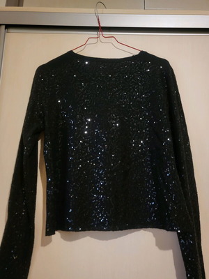 Blouse with sequins black evening like new