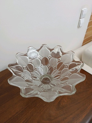 Glass fondue bowl like new, 30 cm diameter