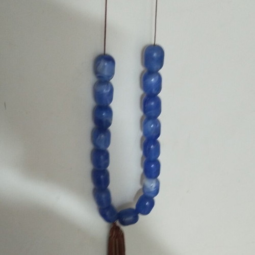 Handmade Worry Beads with Large Blue Beads New