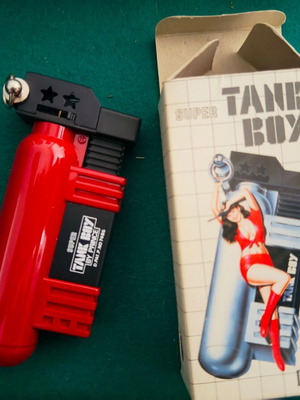 Tank Boy metal windproof lighter new, vintage 80s