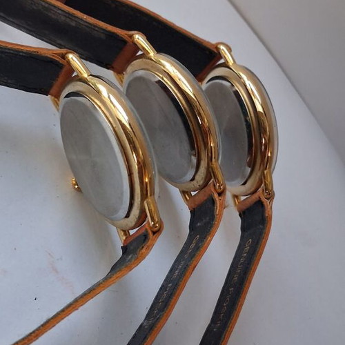CANNON 17Jewels Swiss watches like new, set of 3 with leather straps