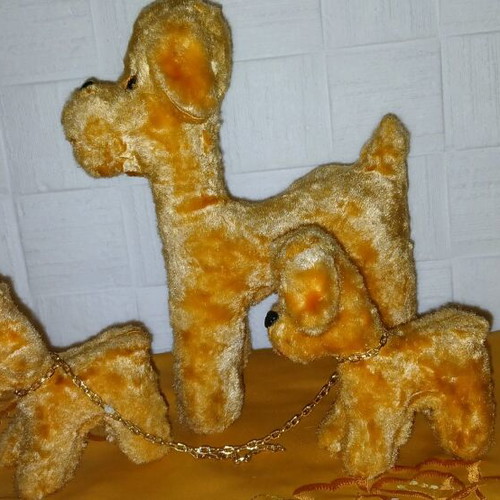 Old dog toys used, height 27cm and 14cm, very good condition