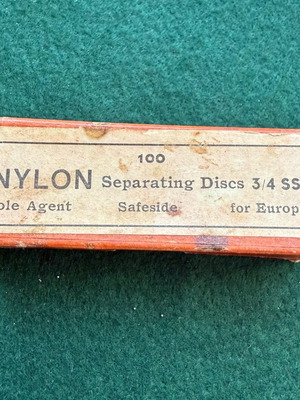 Vintage dental supply box used for separating discs