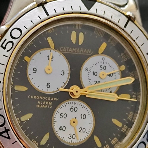Catamaran chronograph like new, vintage 90s, black and silver