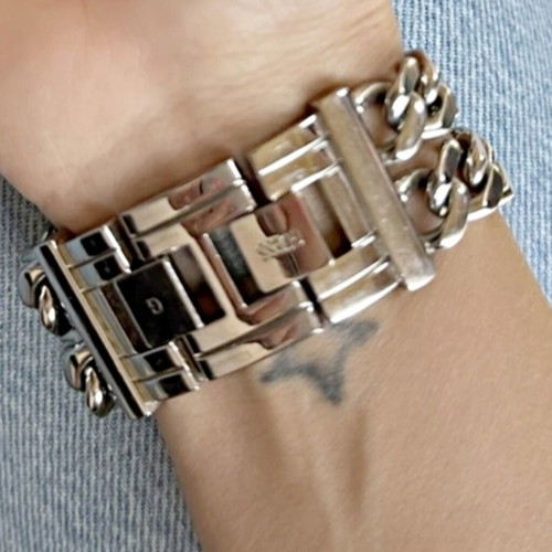 Guess women's watch 316L stainless steel with zircon, luxury chain bracelet like new